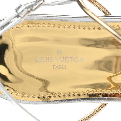 Louis Vuitton Metallic Calfskin Sunseeker Flat Sandals 39 Gold 7 of 7