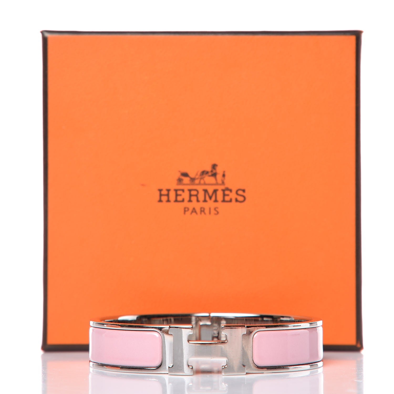 Hermes Enamel Narrow Clic Clac H Bracelet PM Rose Nacarat 7 of 7