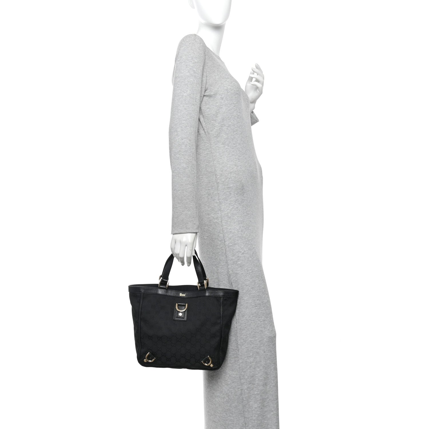 Gucci Monogram Small Abbey Tote Black 2 of 10