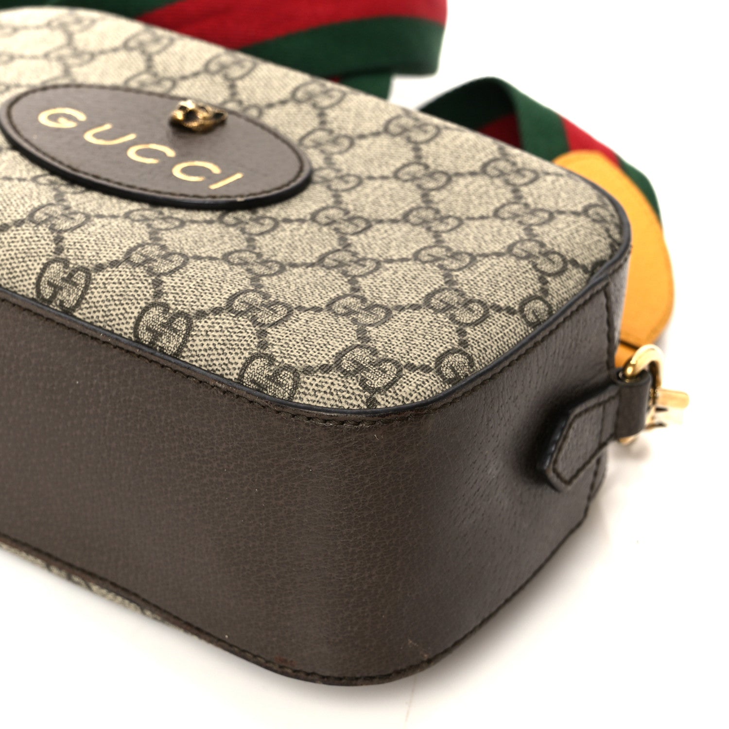 Gucci GG Supreme Monogram Web Neo Vintage Shoulder Bag Beige New Acero Crop 11 of 12