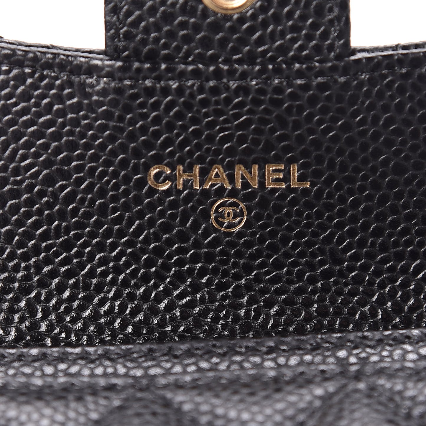 Caviar Quilted Flap Card Holder Black