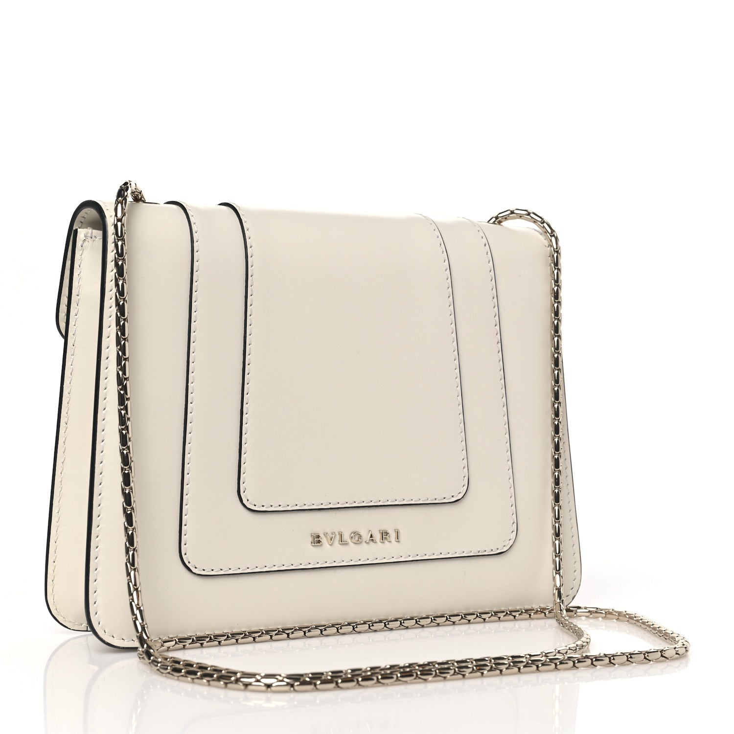 Bulgari Calfskin Small Serpenti Forever Snake Strap Crossbody Bag White Agate 4 of 10