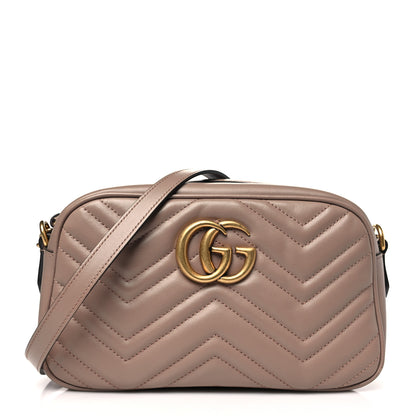 Gucci Calfskin Matelasse Small GG Marmont Chain Shoulder Bag Porcelain Rose 1 of 11