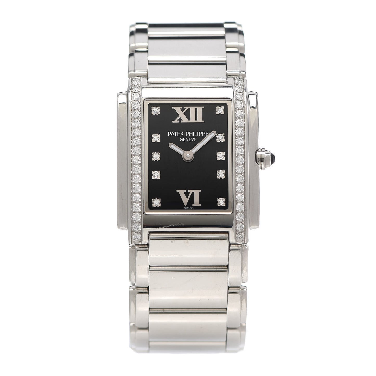 Stainless Steel Diamond 25mm Twenty-4 Quartz Watch Black 4910/10A-001