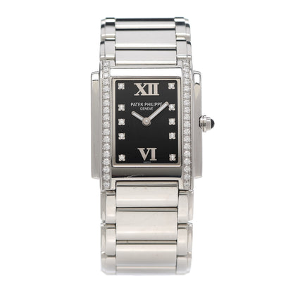 Patek Philippe Stainless Steel Diamond 25mm Twenty-4 Quartz Watch Black 4910/10A-001 1 of 7