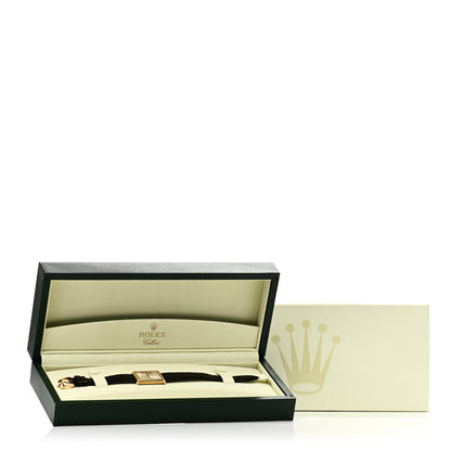 Rolex 18K Yellow Gold Alligator 25mm Cellini Manual Winding Watch Silver 4105 5 of 5