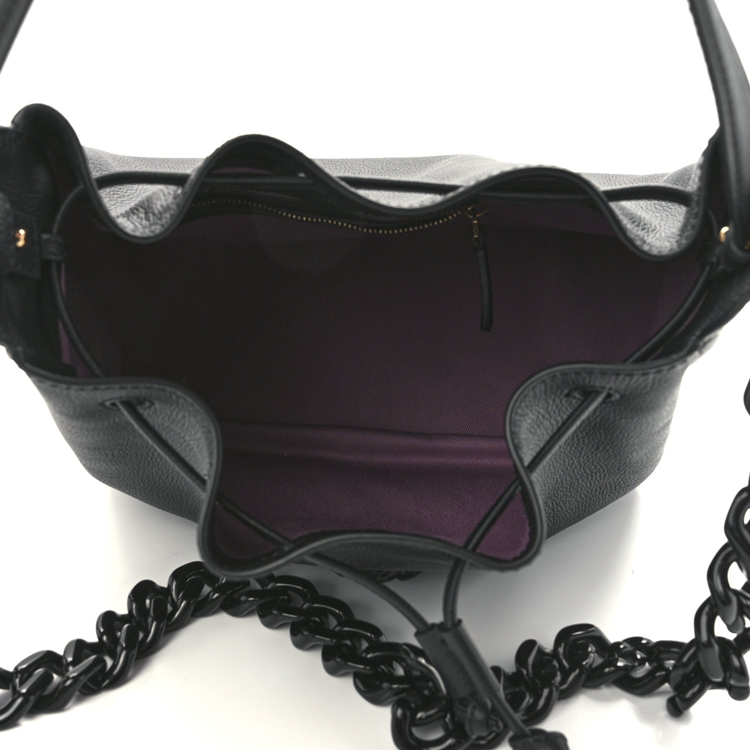 Versace Grained Calfskin La Medusa Bucket Bag Black 5 of 13