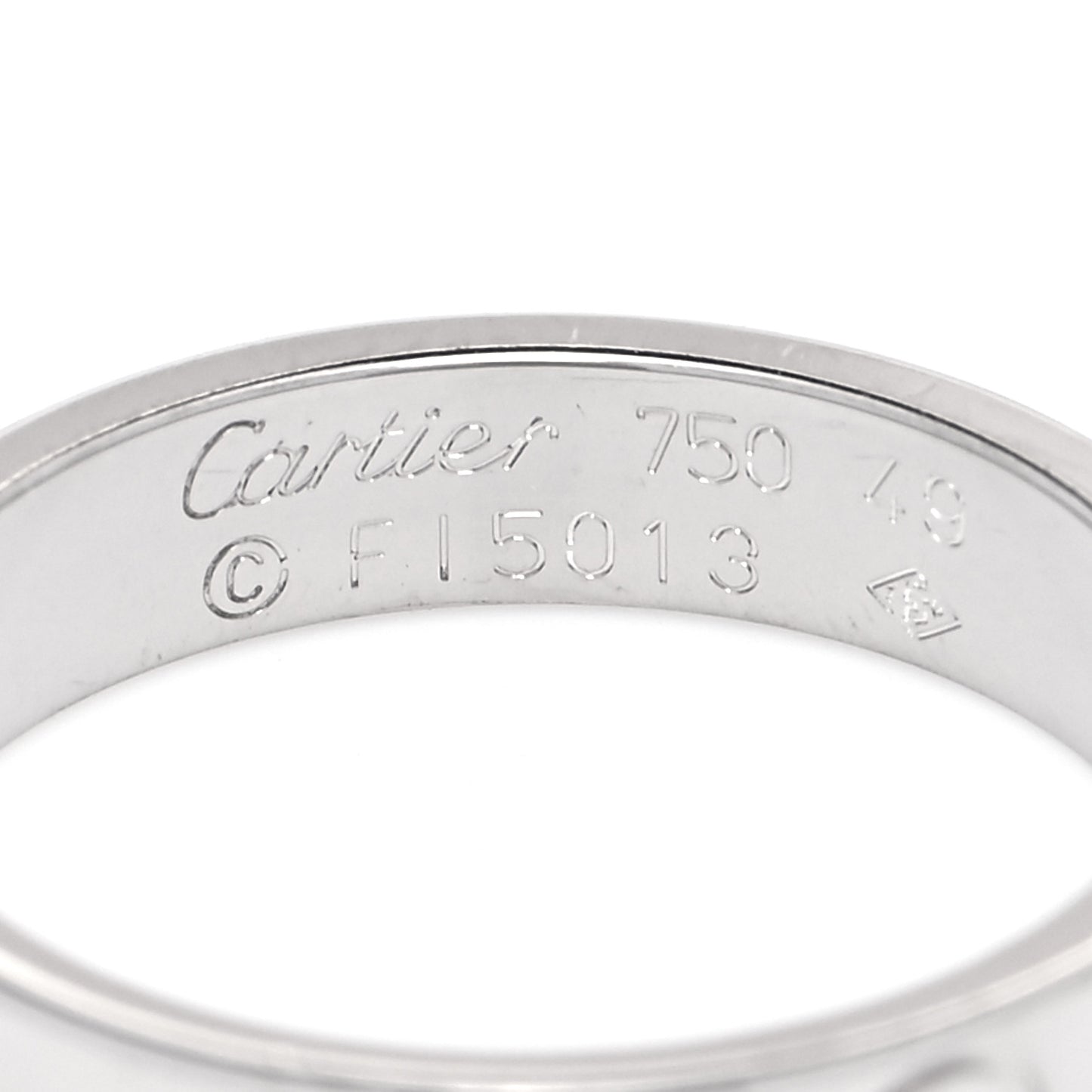 18K White Gold 3.5mm LOVE Wedding Band Ring 49 4.75