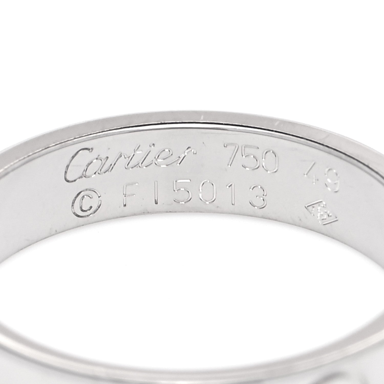 Cartier 18K White Gold 3.5mm LOVE Wedding Band Ring 49 4.75 4 of 4