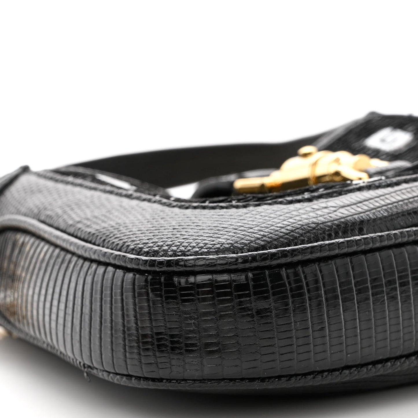 Lizard Sequin GG Monogram Mini Jackie 1961 Hobo Black White