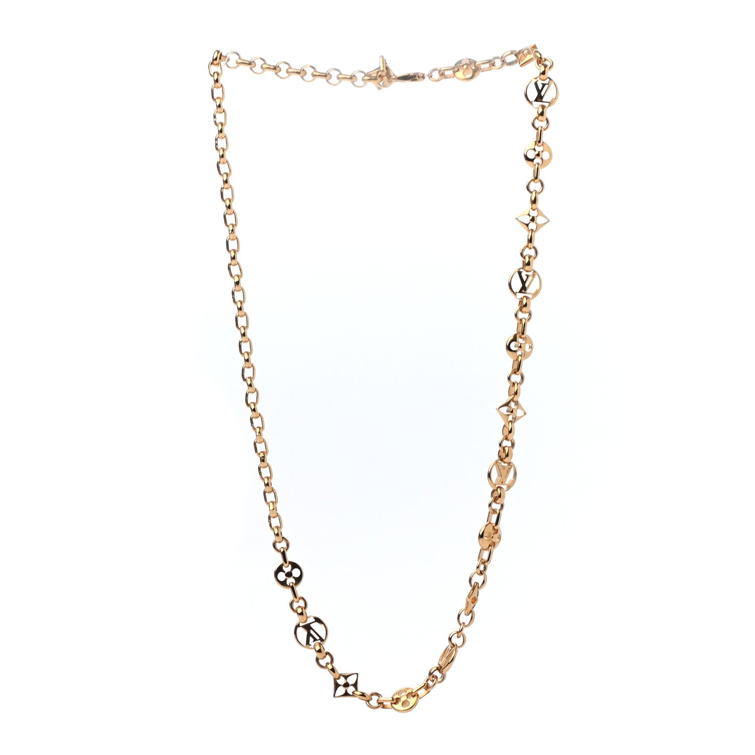 Louis Vuitton Metal Crazy In Lock Necklace Gold 3 of 5