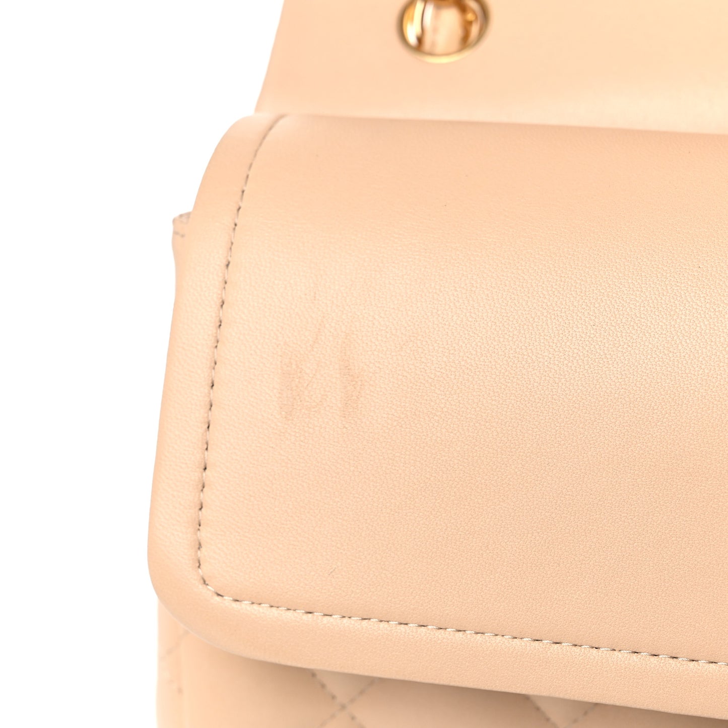 Lambskin Quilted Jumbo Double Flap Beige Clair