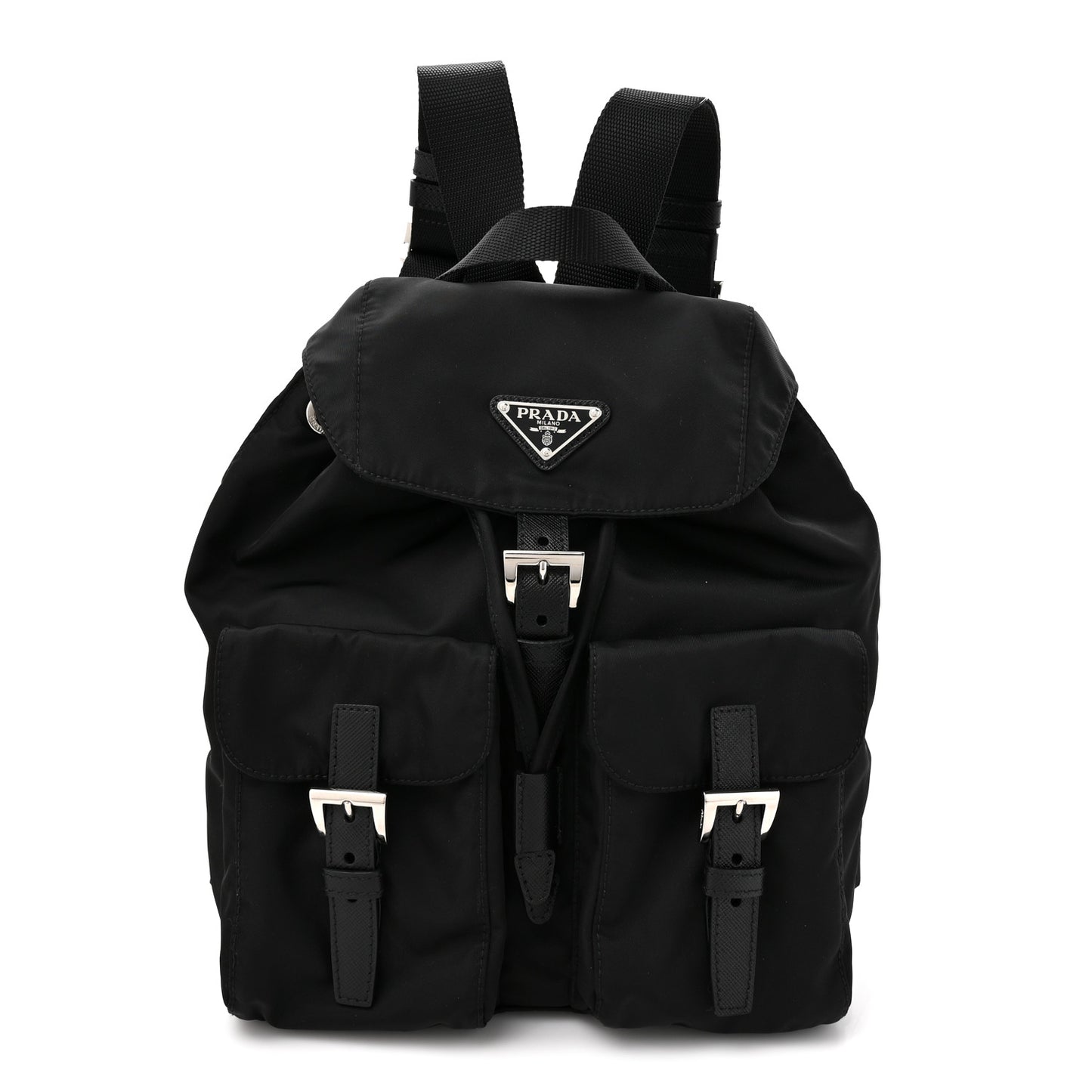 Tessuto Nylon Saffiano Small Backpack Black