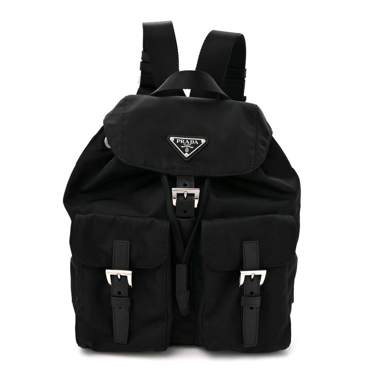 Prada Tessuto Nylon Saffiano Small Backpack Black 1 of 9