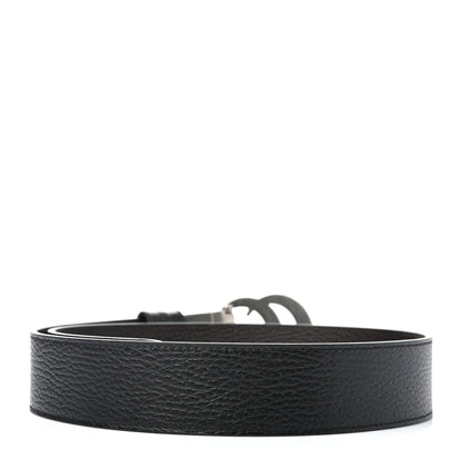 Gucci Dollar Calfskin Nickel Double G Reversible 37mm Belt 105 42 Black New Acero 2 of 5