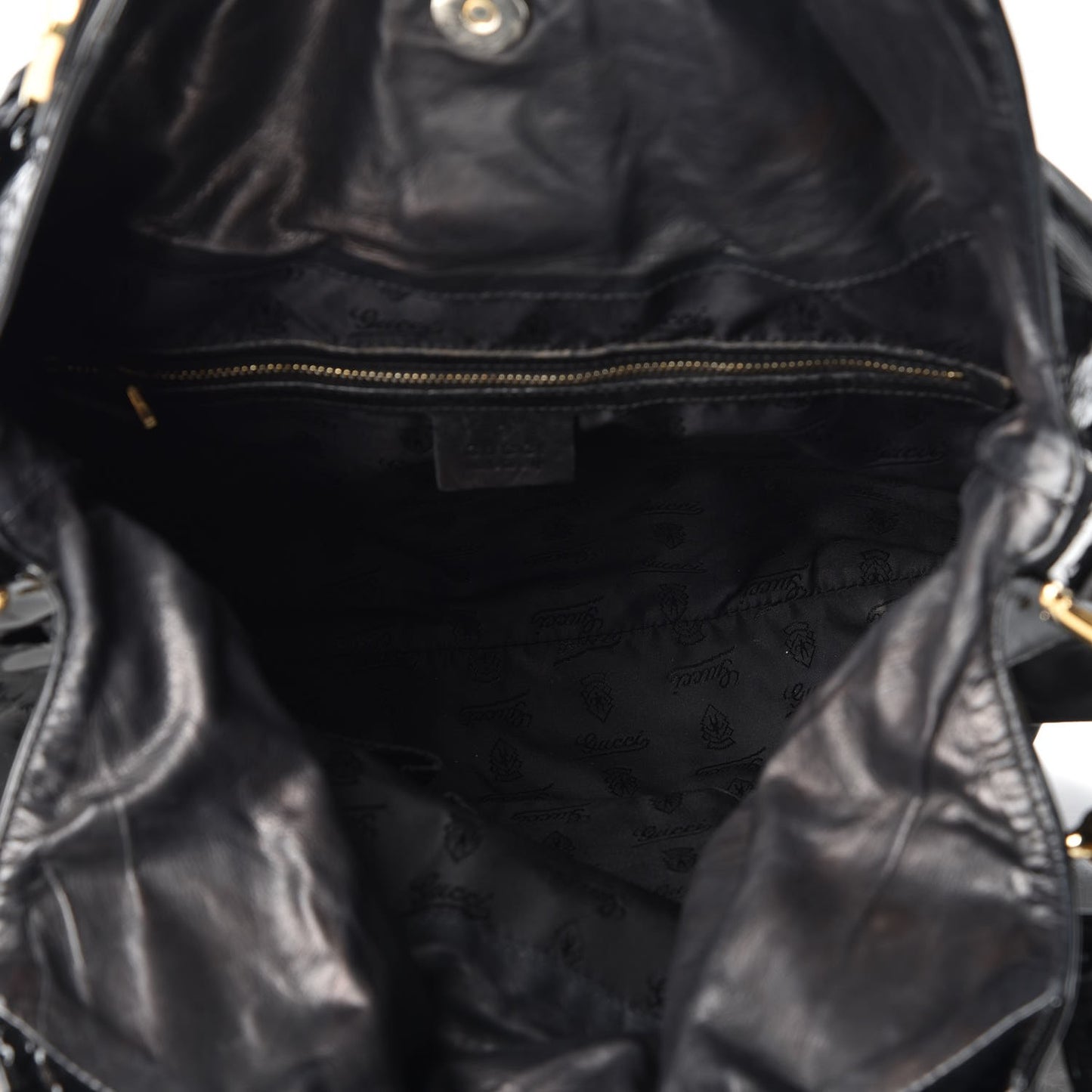 Patent Large Hysteria Top Handle Bag Black