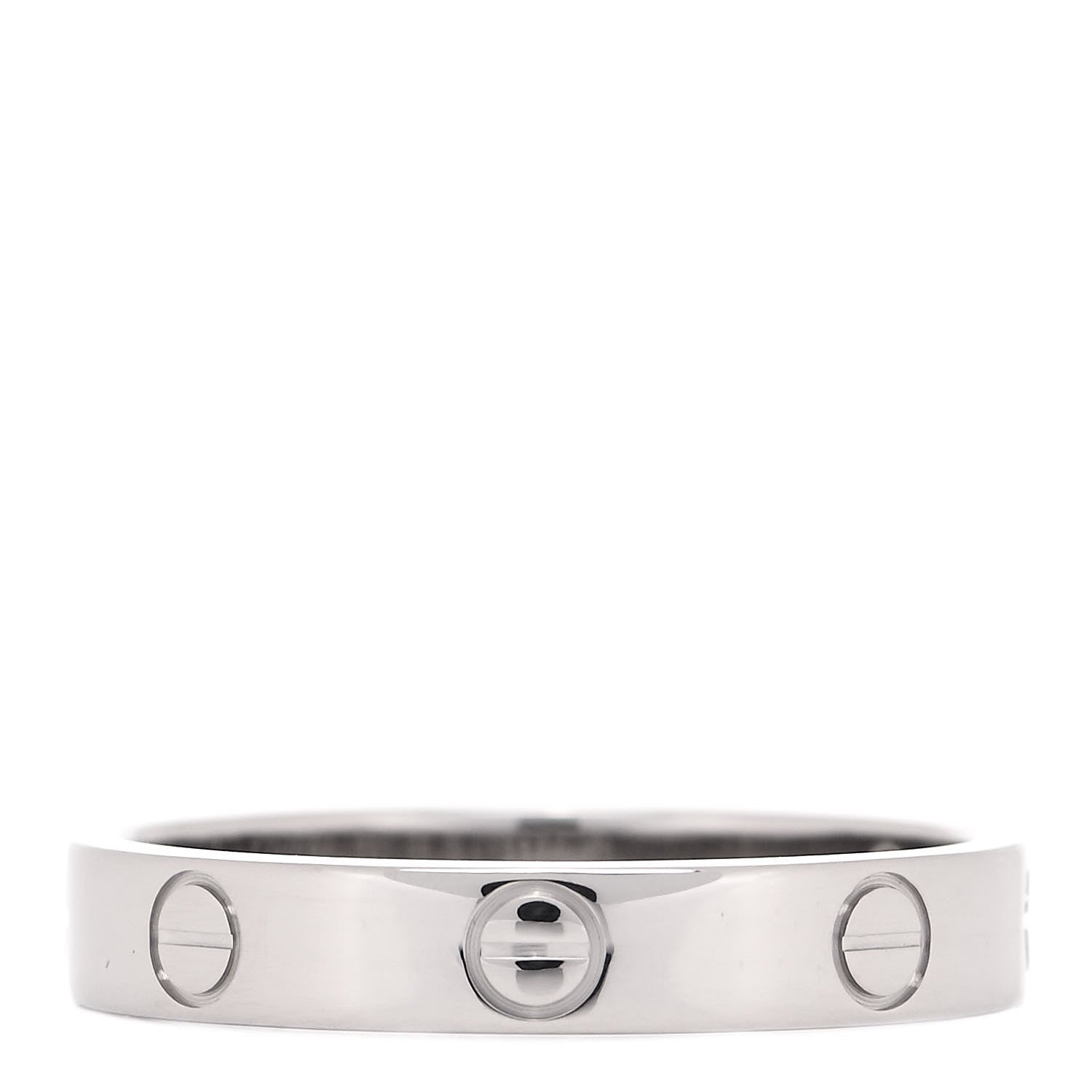 Cartier 18K White Gold 3.5mm LOVE Wedding Band Ring 56 7.75 3 of 5