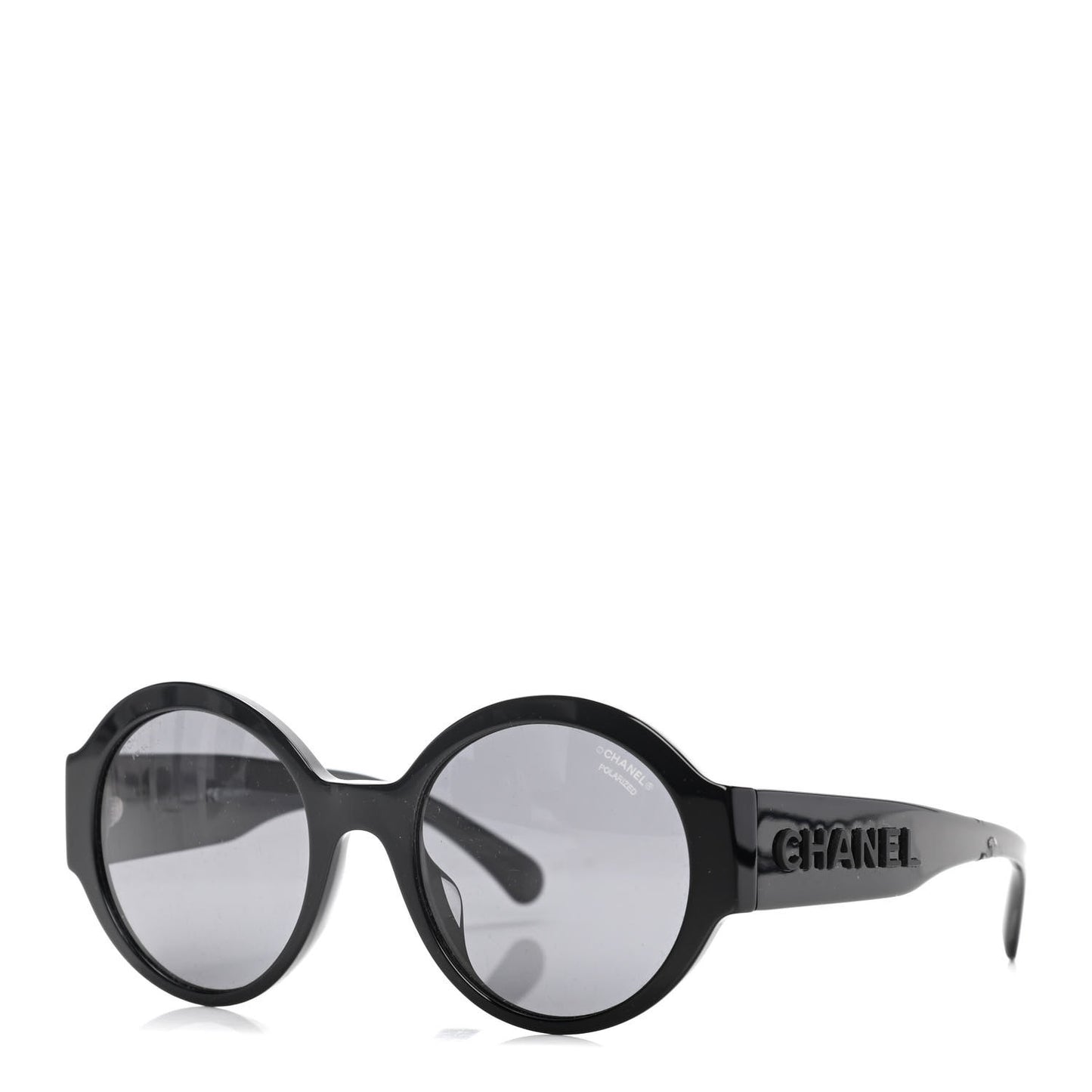 Acetate Polarized Round Sunglasses 5410 Black