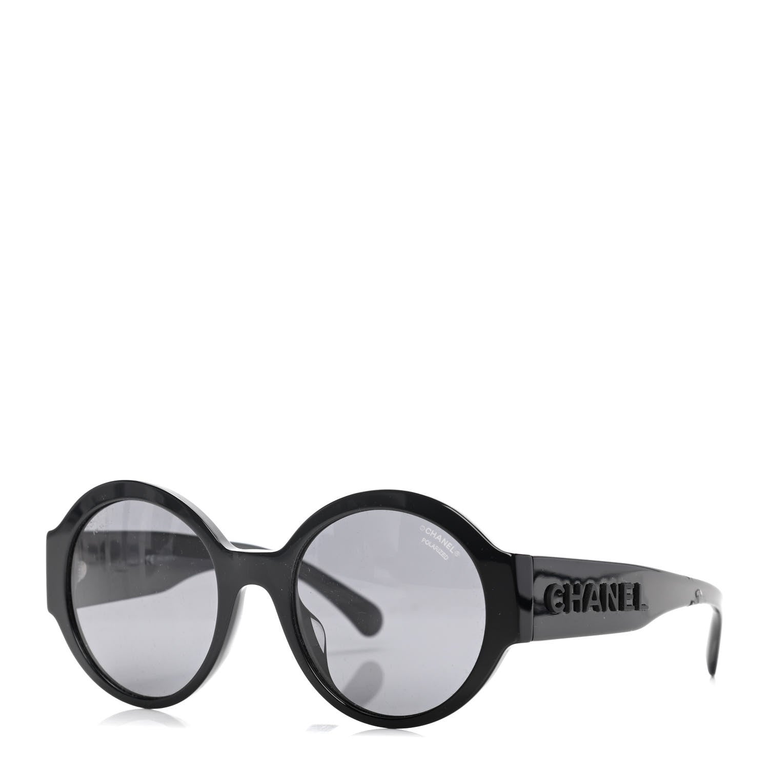 Chanel Acetate Polarized Round Sunglasses 5410 Black 1 of 7