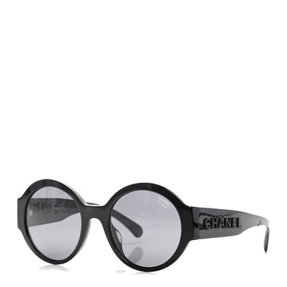 Chanel Acetate Polarized Round Sunglasses 5410 Black 1 of 7