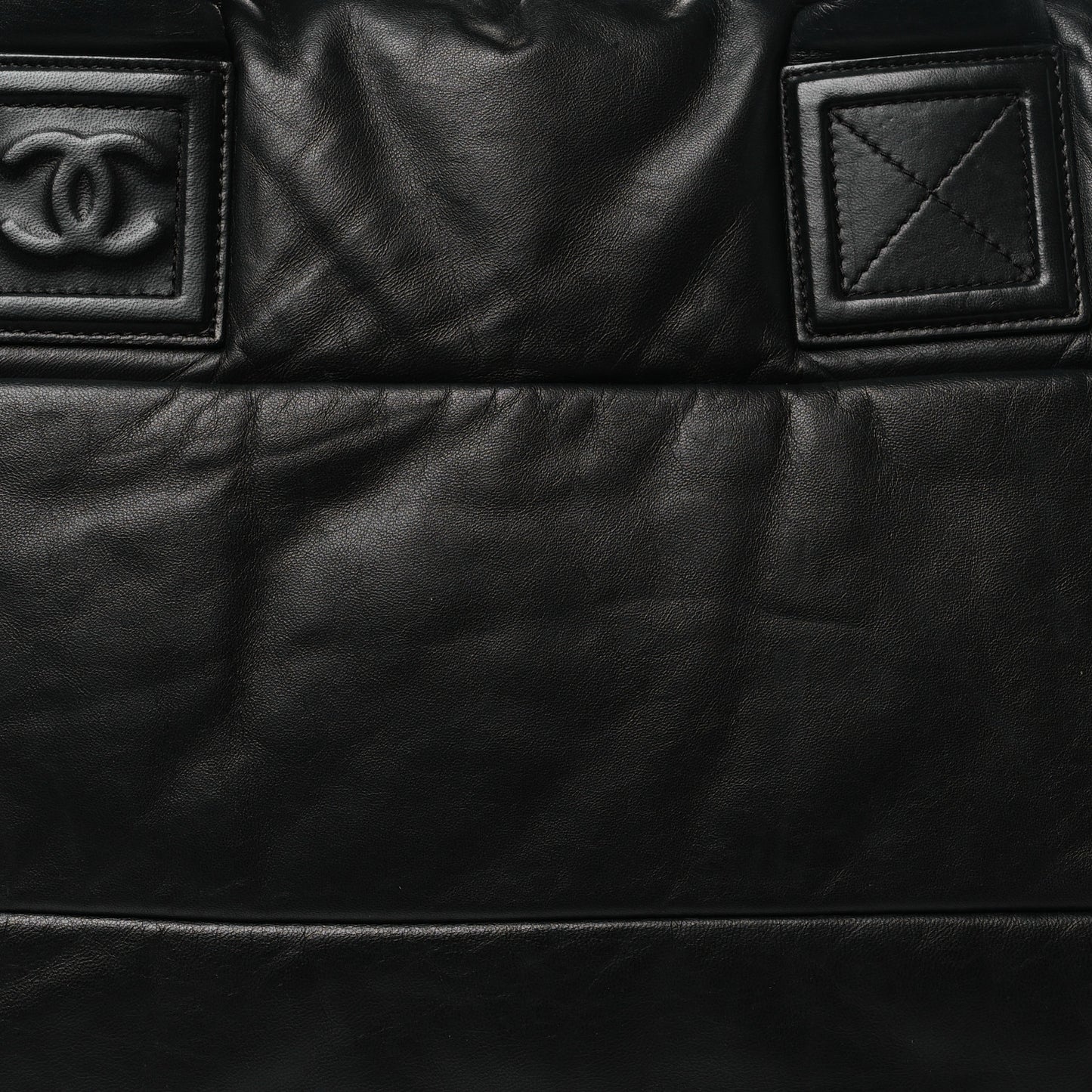 Lambskin Quilted Large Coco Cocoon Reversible Tote Black