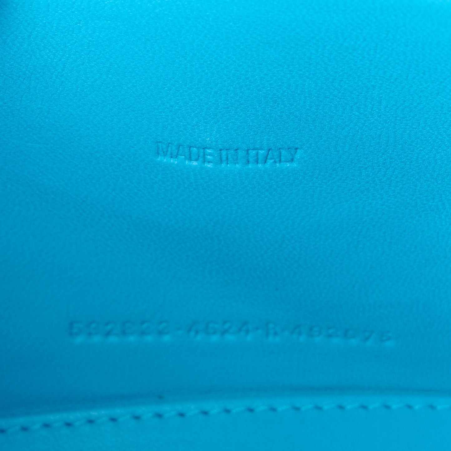 Shiny Calfskin Crocodile Embossed Hourglass Top Handle Bag XS Cyan