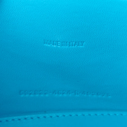 Balenciaga Shiny Calfskin Crocodile Embossed Hourglass Top Handle Bag XS Cyan 7 of 11