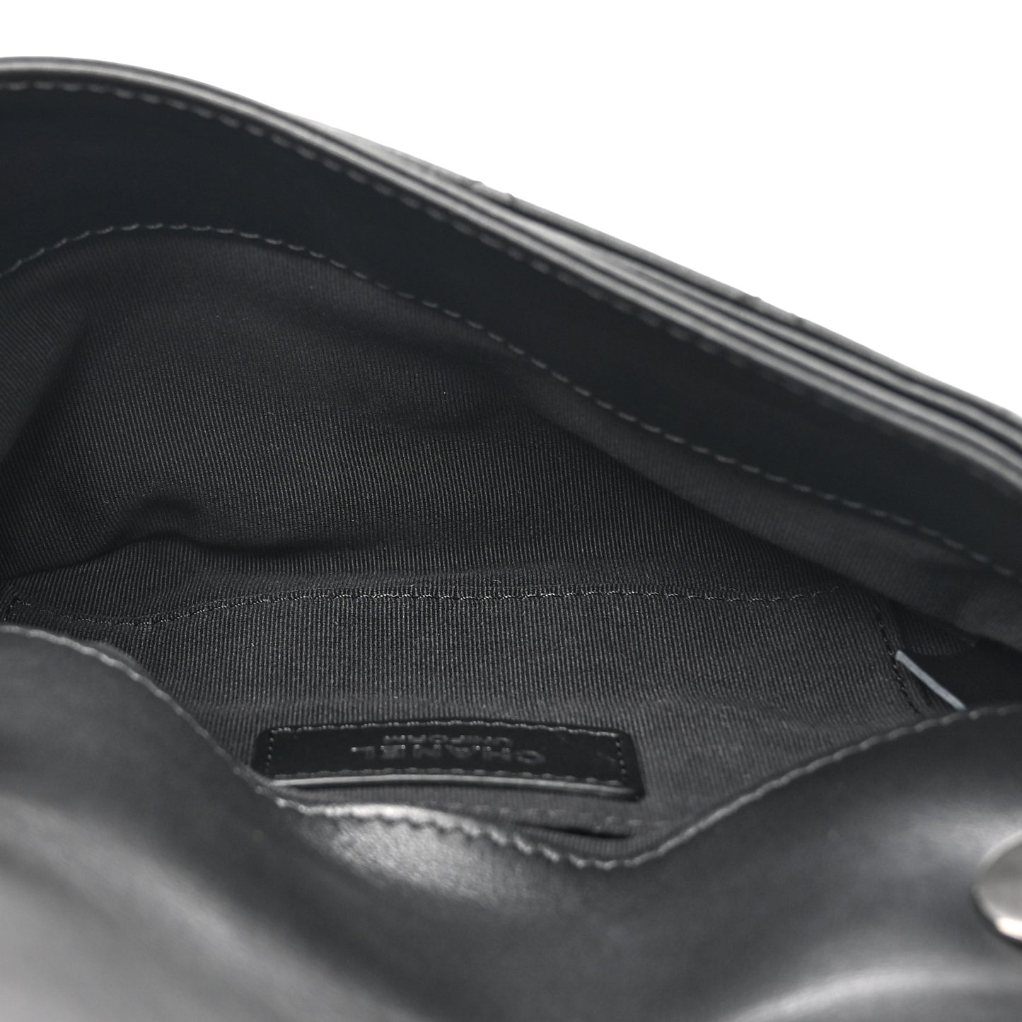 Calfskin Quilted CC Uniform Flap Belt Bag Black