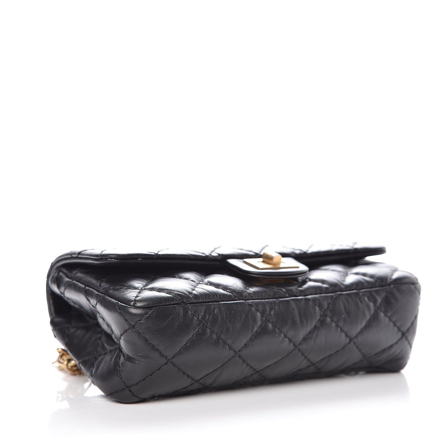 Aged Calfskin Quilted 2.55 Reissue Chain Waist Bag Black