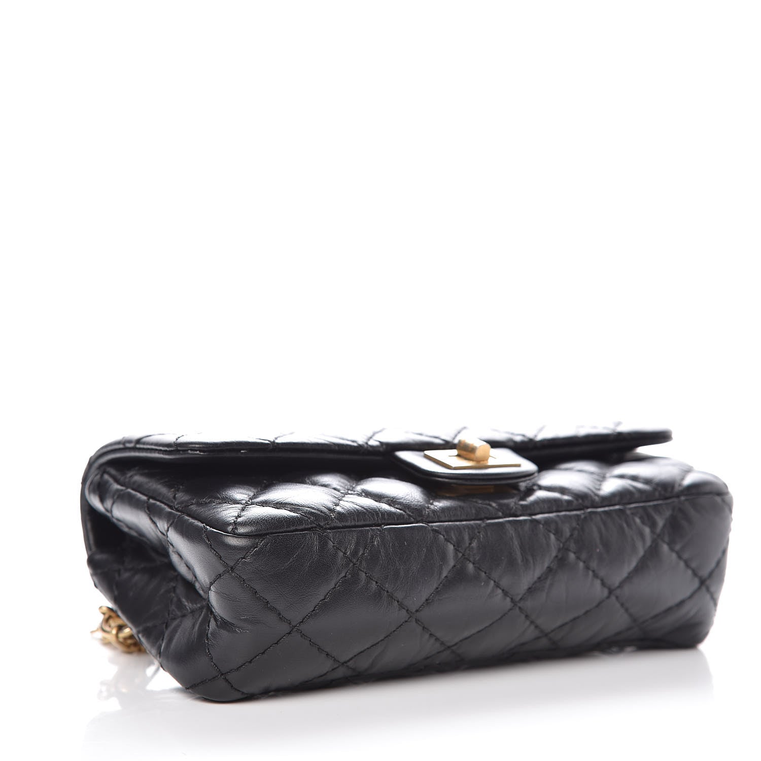 Chanel Aged Calfskin Quilted 2.55 Reissue Chain Waist Bag Black 4 of 10
