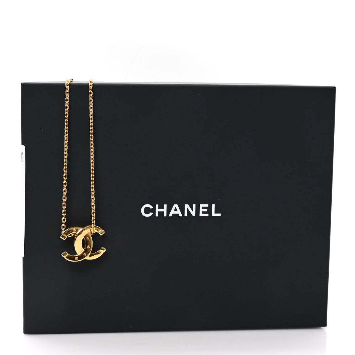 Metal Large CC Necklace Gold