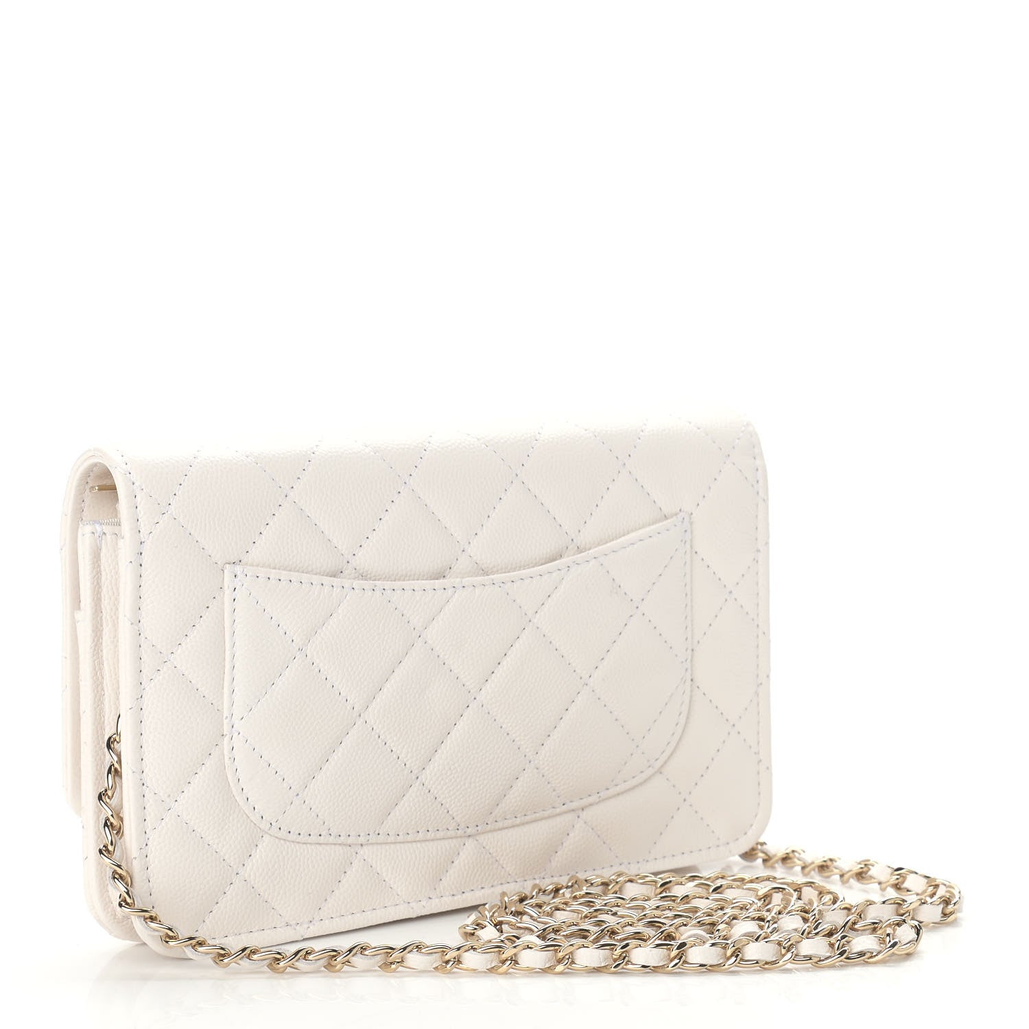 Chanel Caviar Quilted Wallet On Chain WOC White 3 of 10