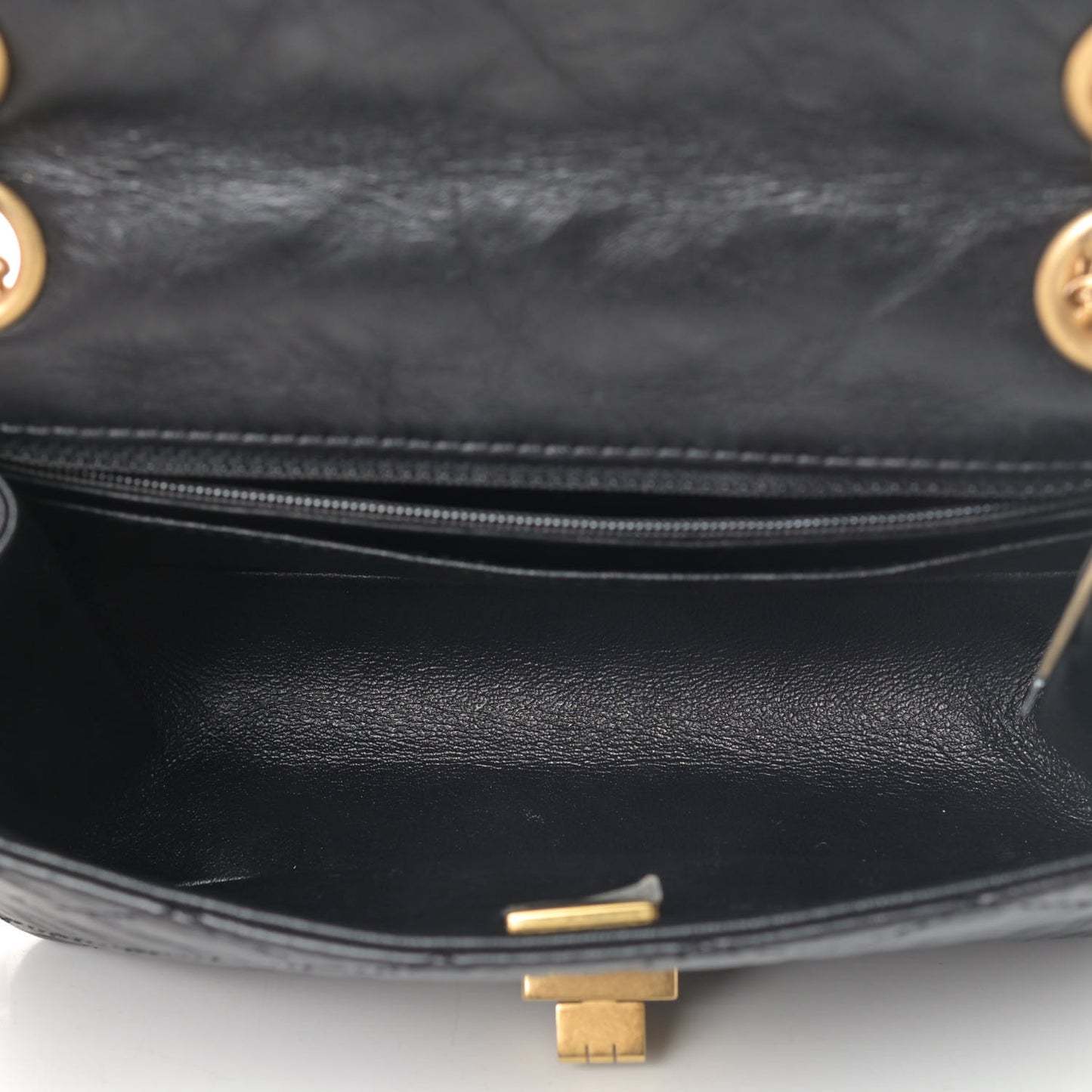 Aged Calfskin Quilted 2.55 Reissue Mini Flap Black