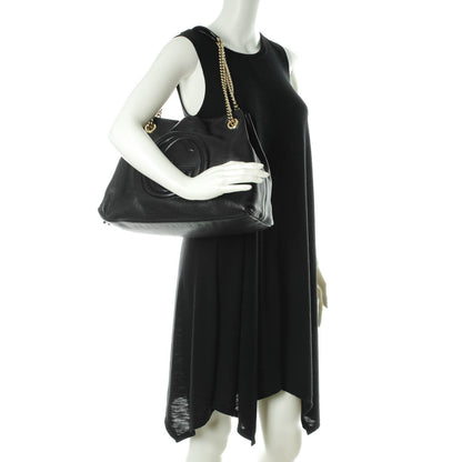 Gucci Pebbled Calfskin Medium Soho Chain Shoulder Bag Black 2 of 7