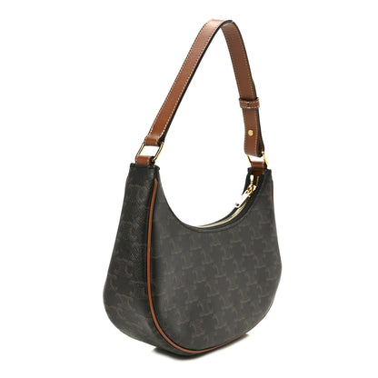 Celine Triomphe Canvas Calfskin Ava Shoulder Bag Tan 3 of 11