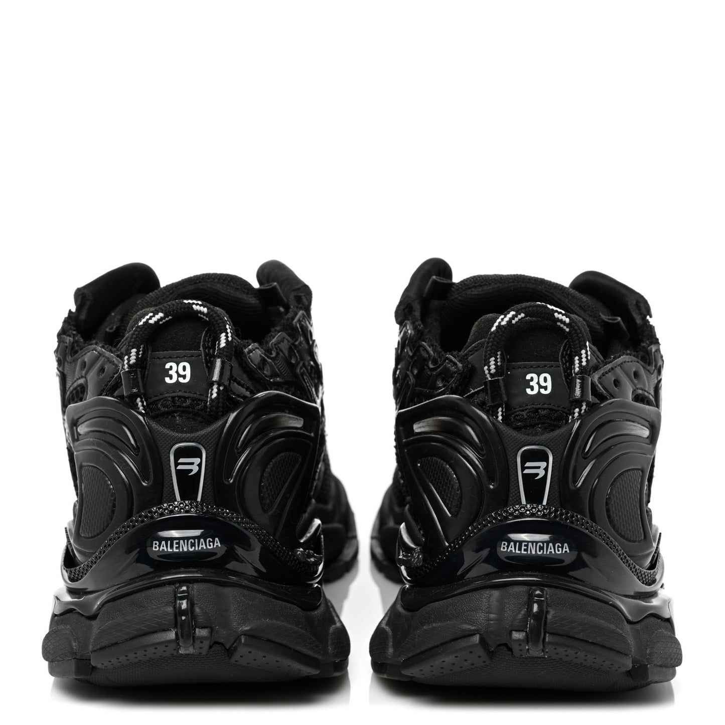 Mesh Rubber Monocolor Womens Runner Sneakers 39 Black