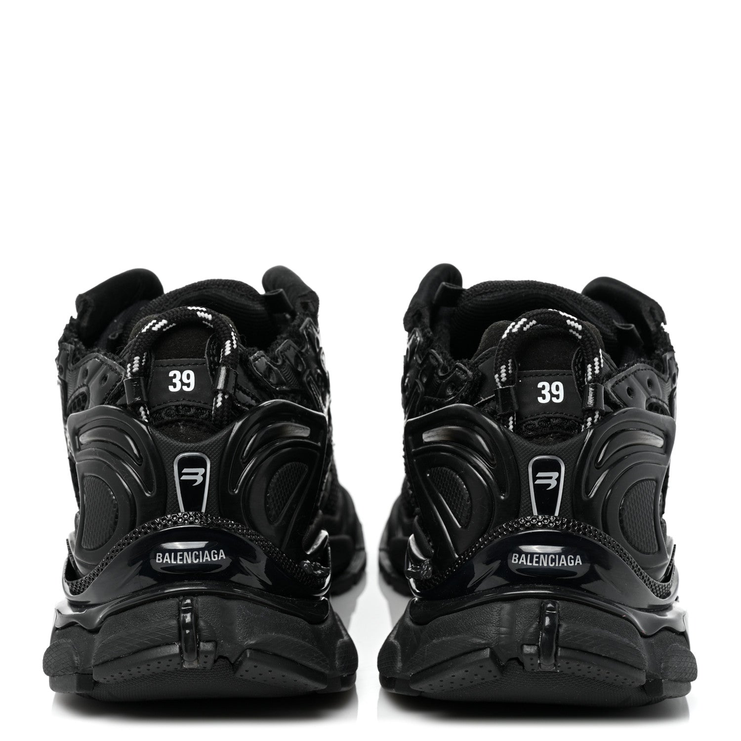Balenciaga Mesh Rubber Monocolor Womens Runner Sneakers 39 Black 4 of 13