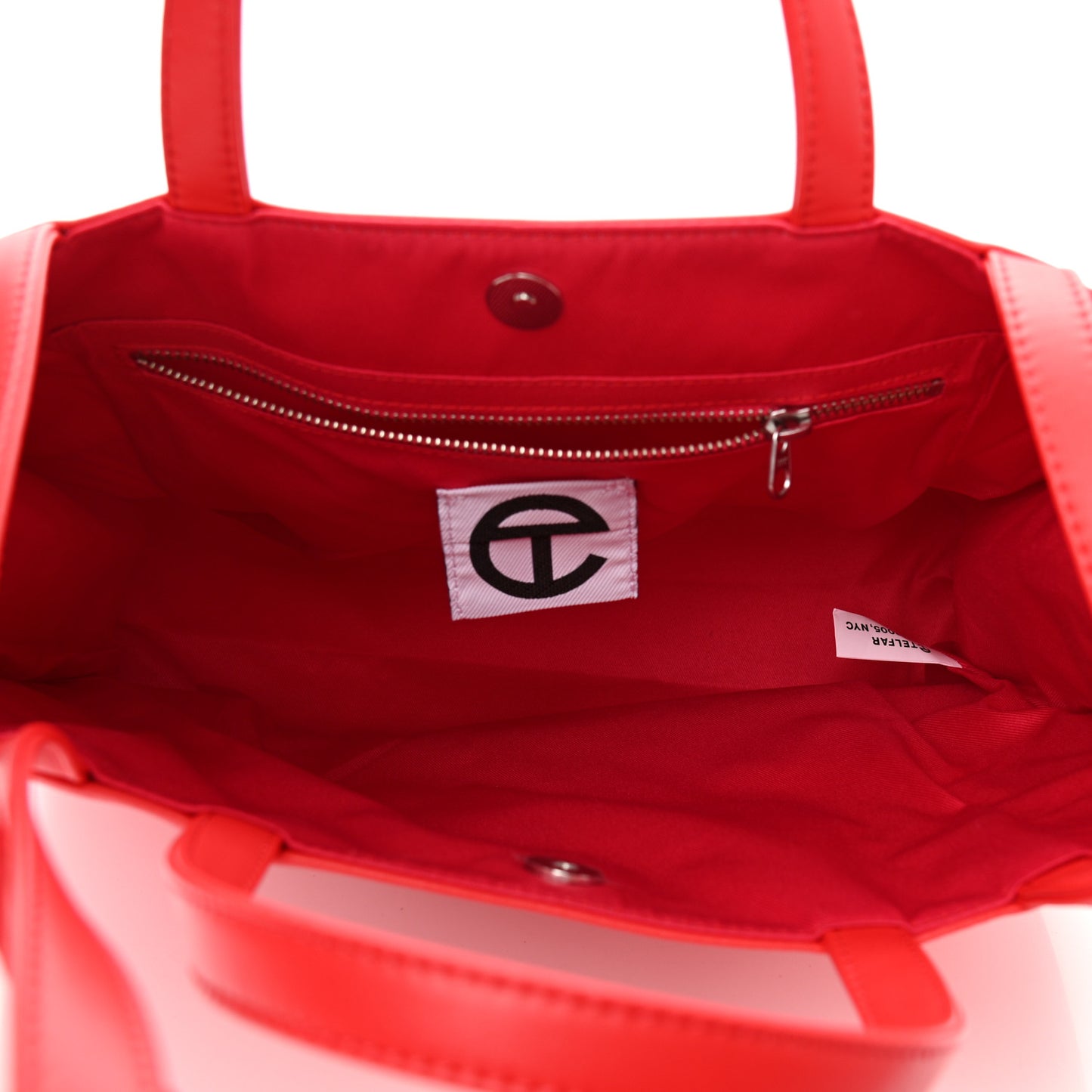 Vegan Leather Medium Shopping Bag Red