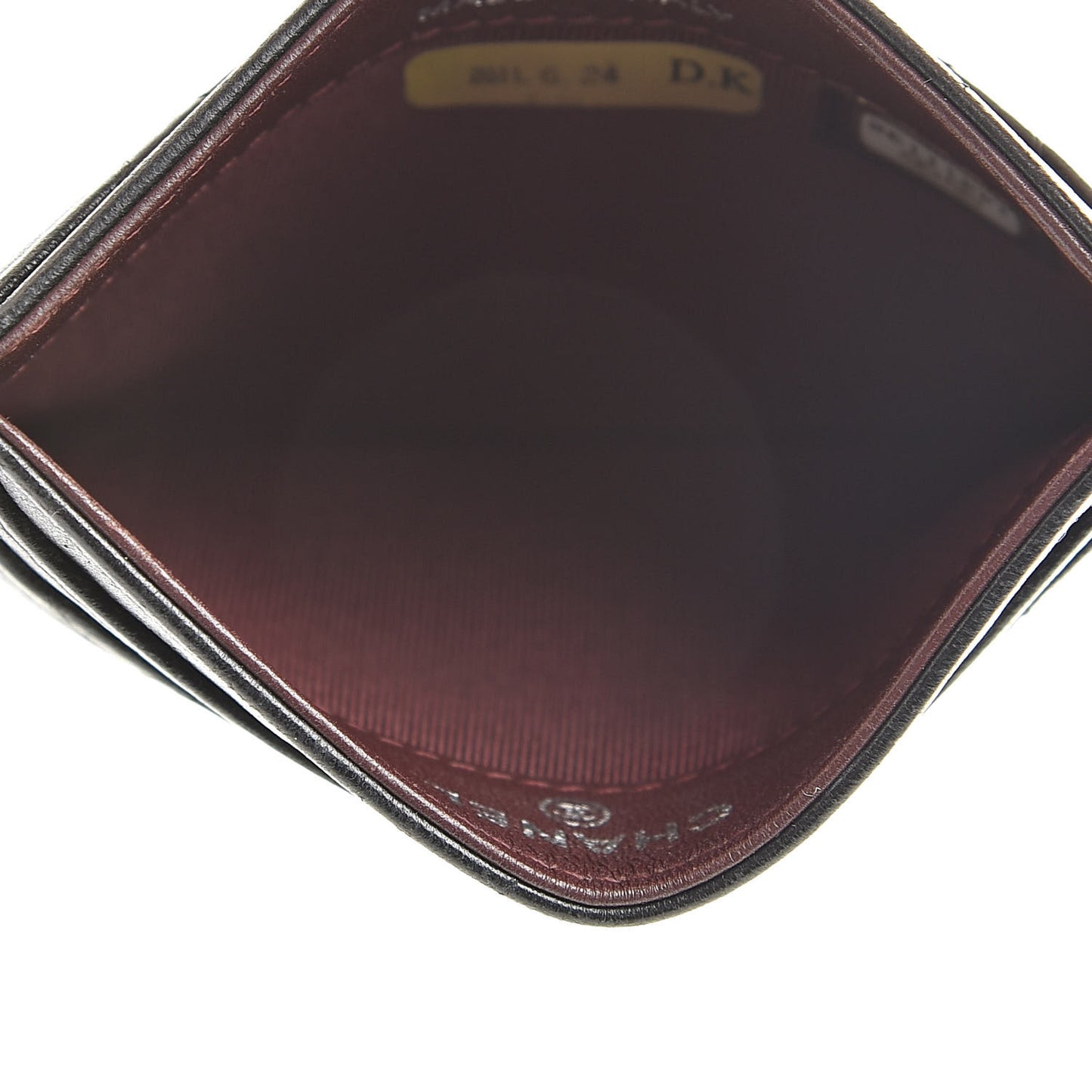 Lambskin Quilted Card Holder Black