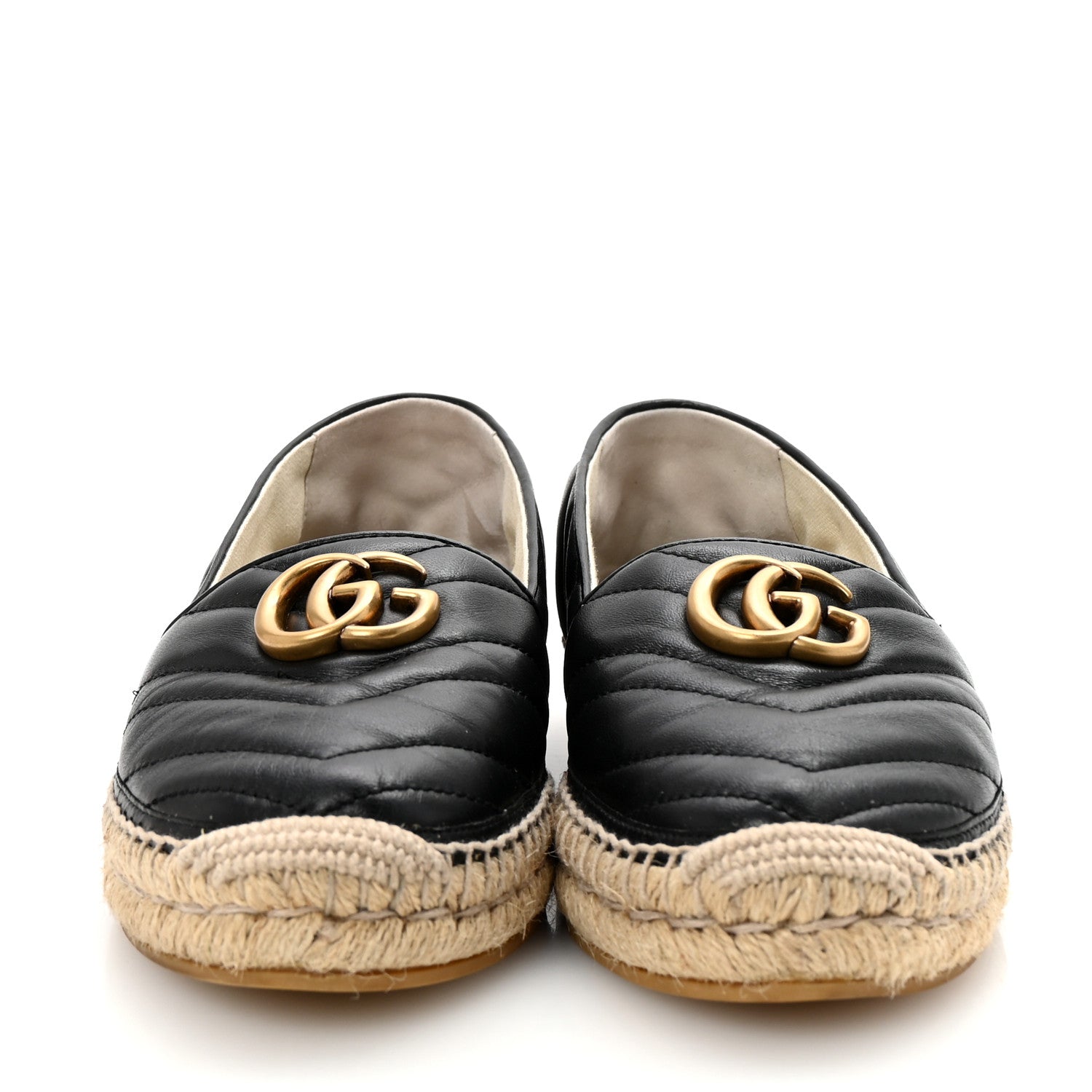 Gucci Nappa Matelasse GG Marmont Espadrilles 38.5 Black 3 of 10