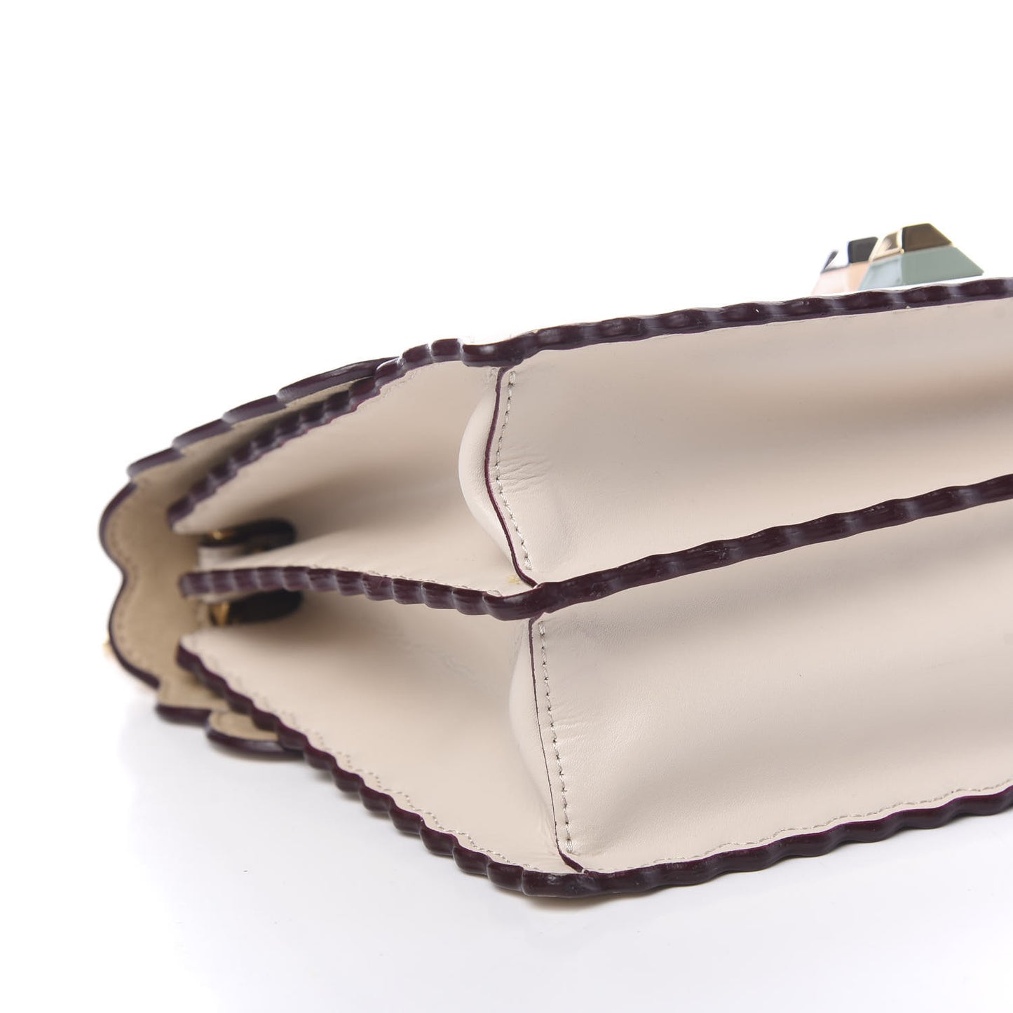 Vitello Liberty Scalloped Studded Kan I Shoulder Bag Camelia