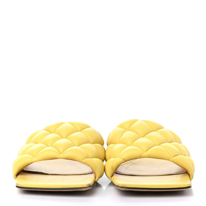 Bottega Veneta Nappa Matelasse Padded Flat Sandals 38 Lemon 2 of 9