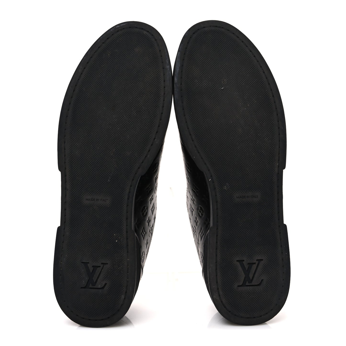 Calfskin Embossed Monogram Mens Luxembourg Sneakers 36 Black