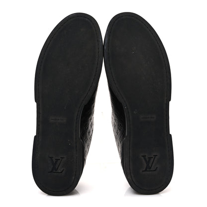 Louis Vuitton Calfskin Embossed Monogram Mens Luxembourg Sneakers 36 Black 7 of 10
