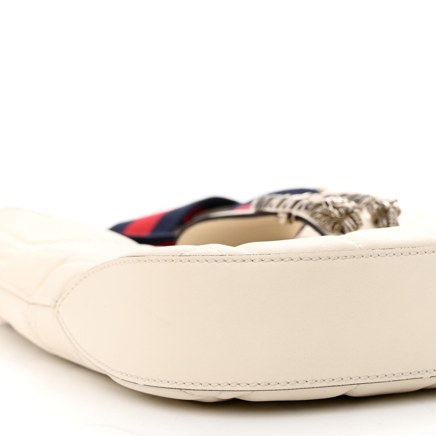 Calfskin Web Quilted Small Dionysus Hobo White