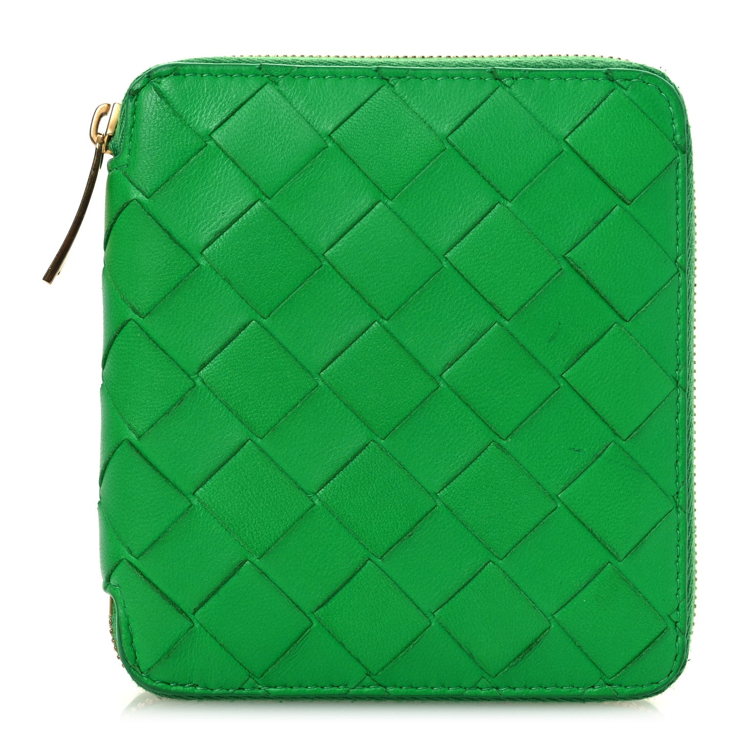 Nappa Intrecciato Zip Around Compact Wallet Parakeet