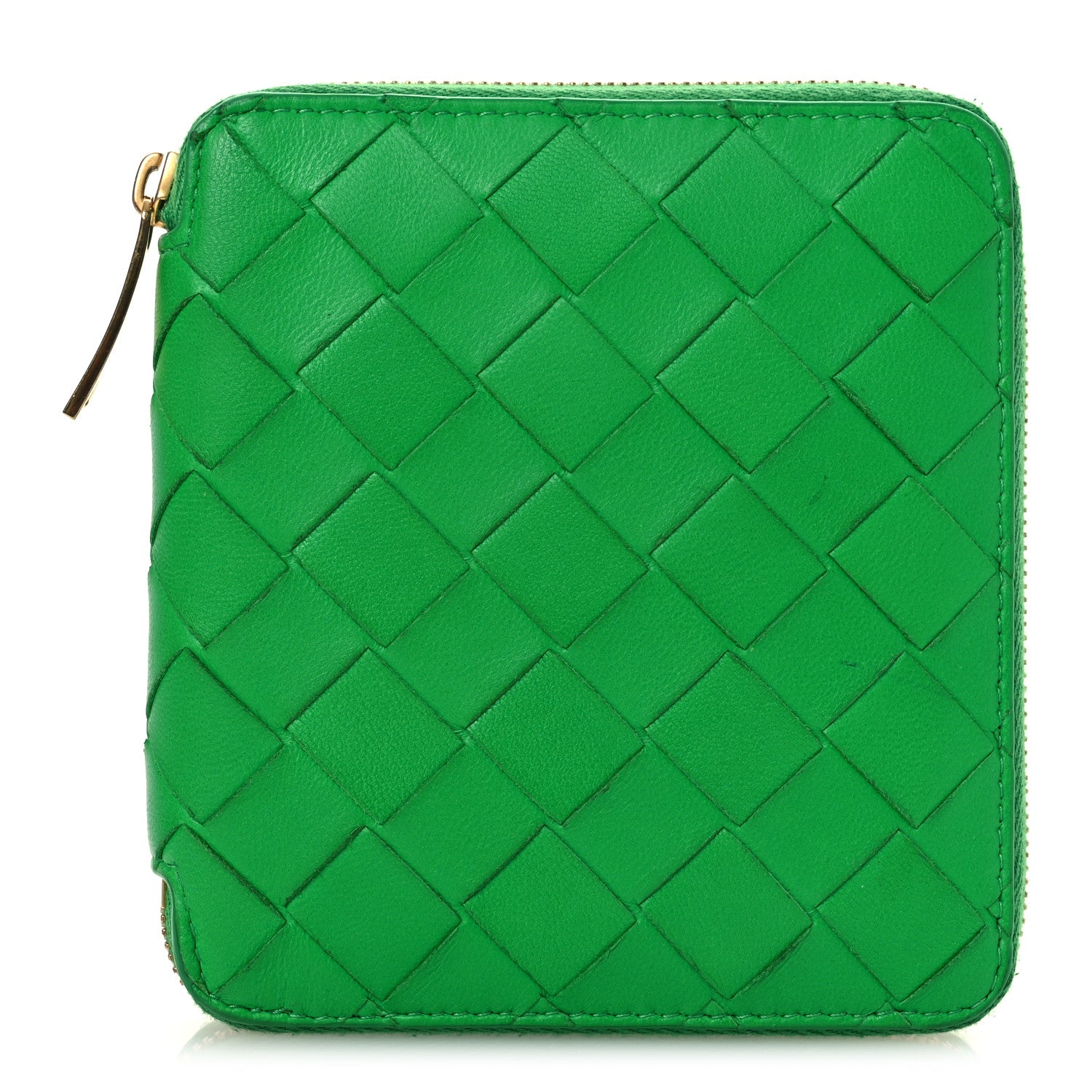 Bottega Veneta Nappa Intrecciato Zip Around Compact Wallet Parakeet 1 of 11