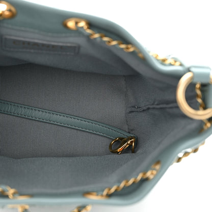 Chanel Crumpled Calfskin Coco Pleats Drawstring Bag Blue 5 of 11