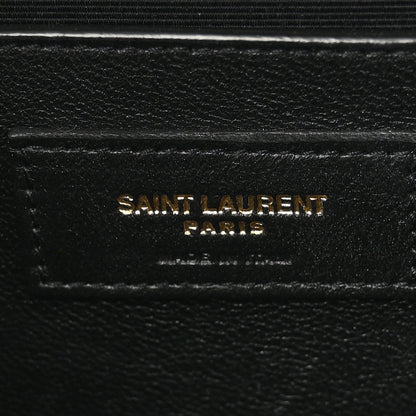 Saint Laurent Grain De Poudre Textured Mixed Matelasse Medium Triquilt Monogram Satchel Vert Fonce 6 of 11
