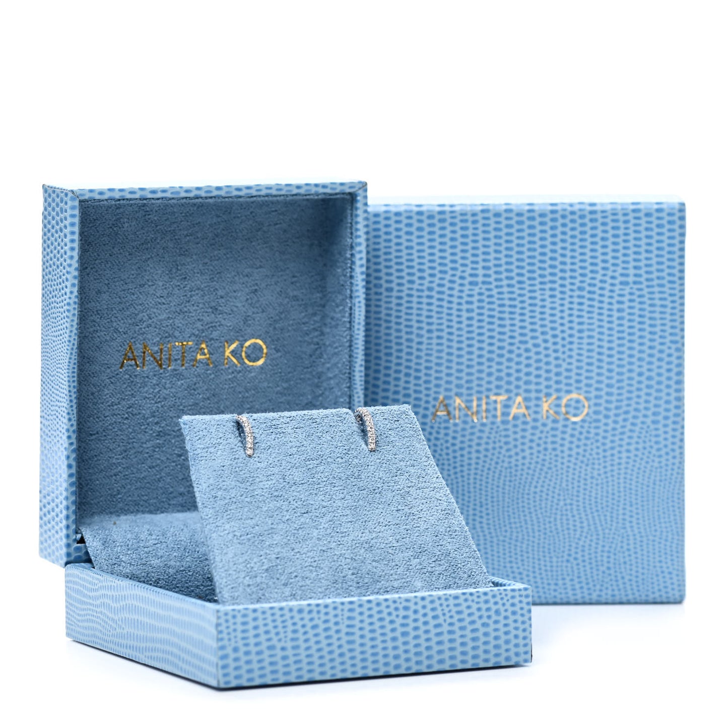 18K White Gold Diamond Small Huggie Earrings